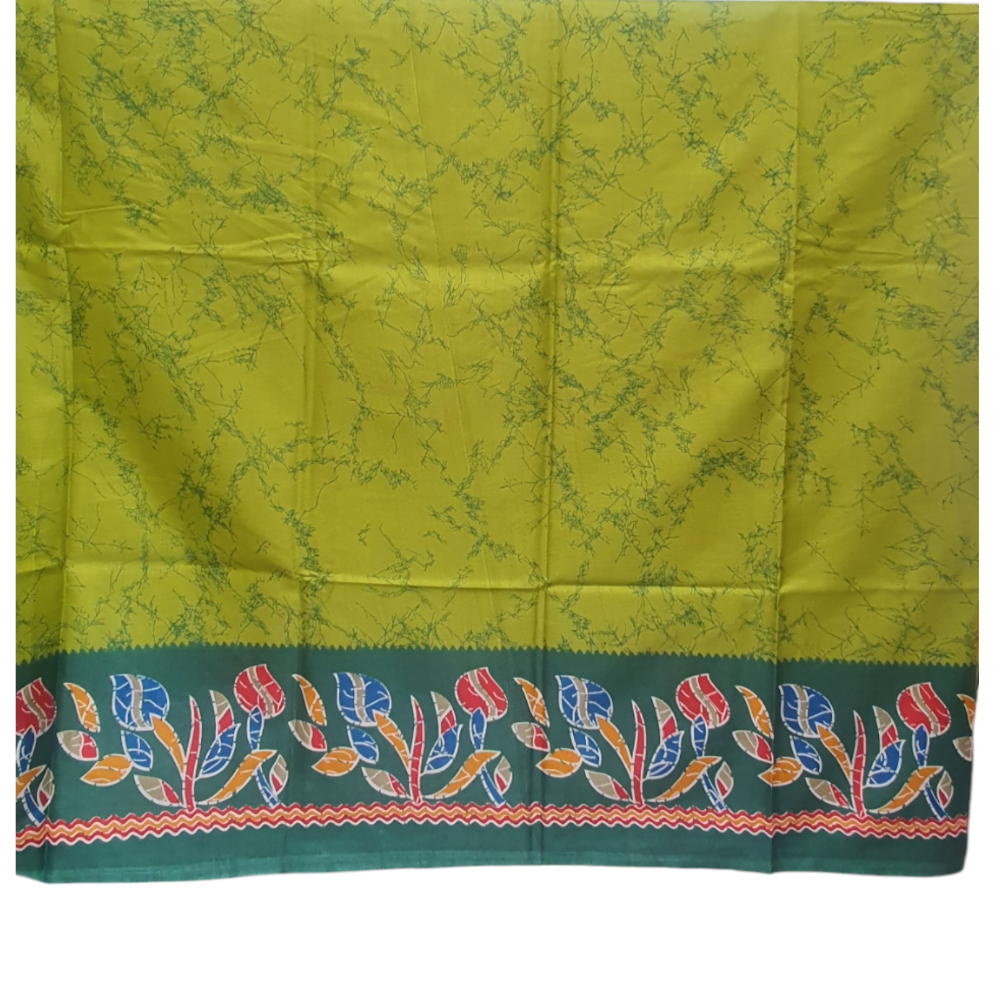 Parrot Green Tussar Saree