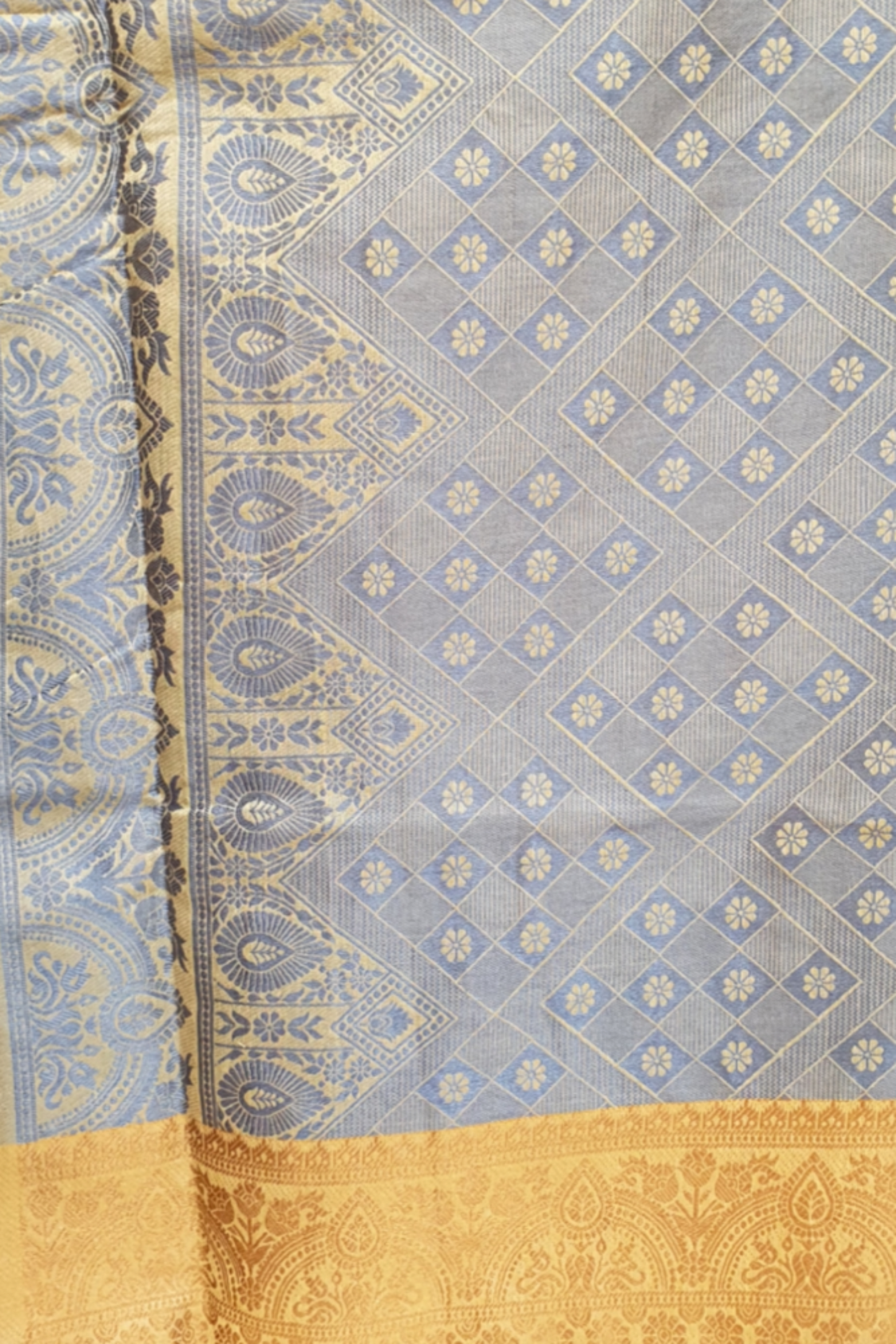 Light mustard golden saree weaving sari cotton saree