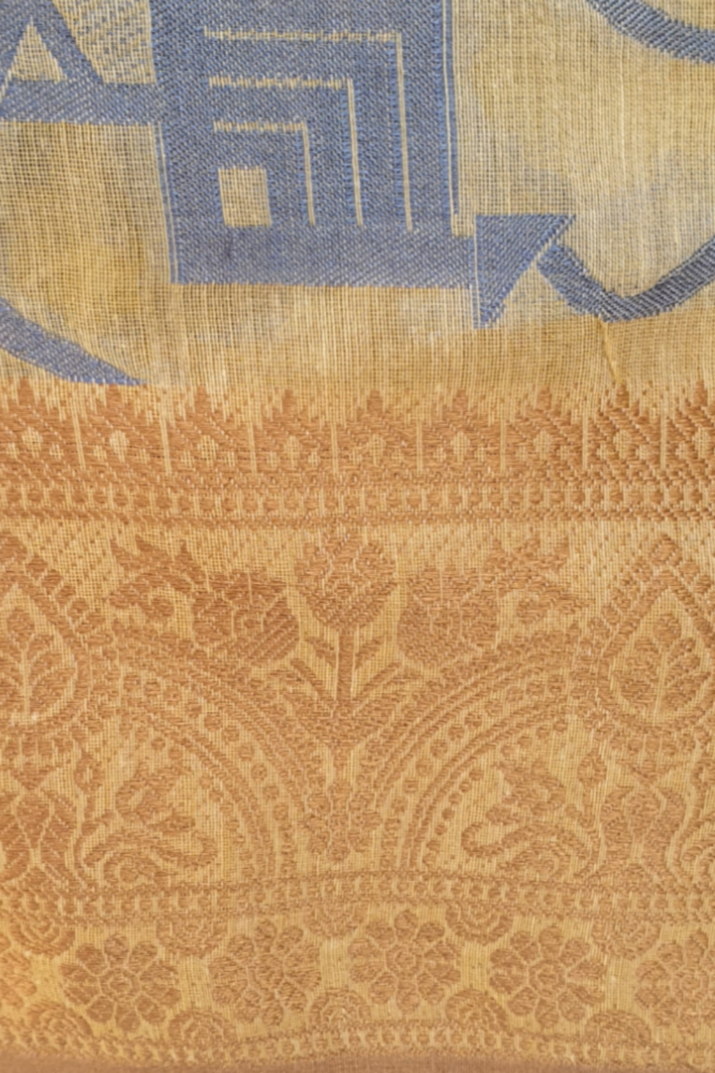 Light mustard golden saree weaving sari cotton saree
