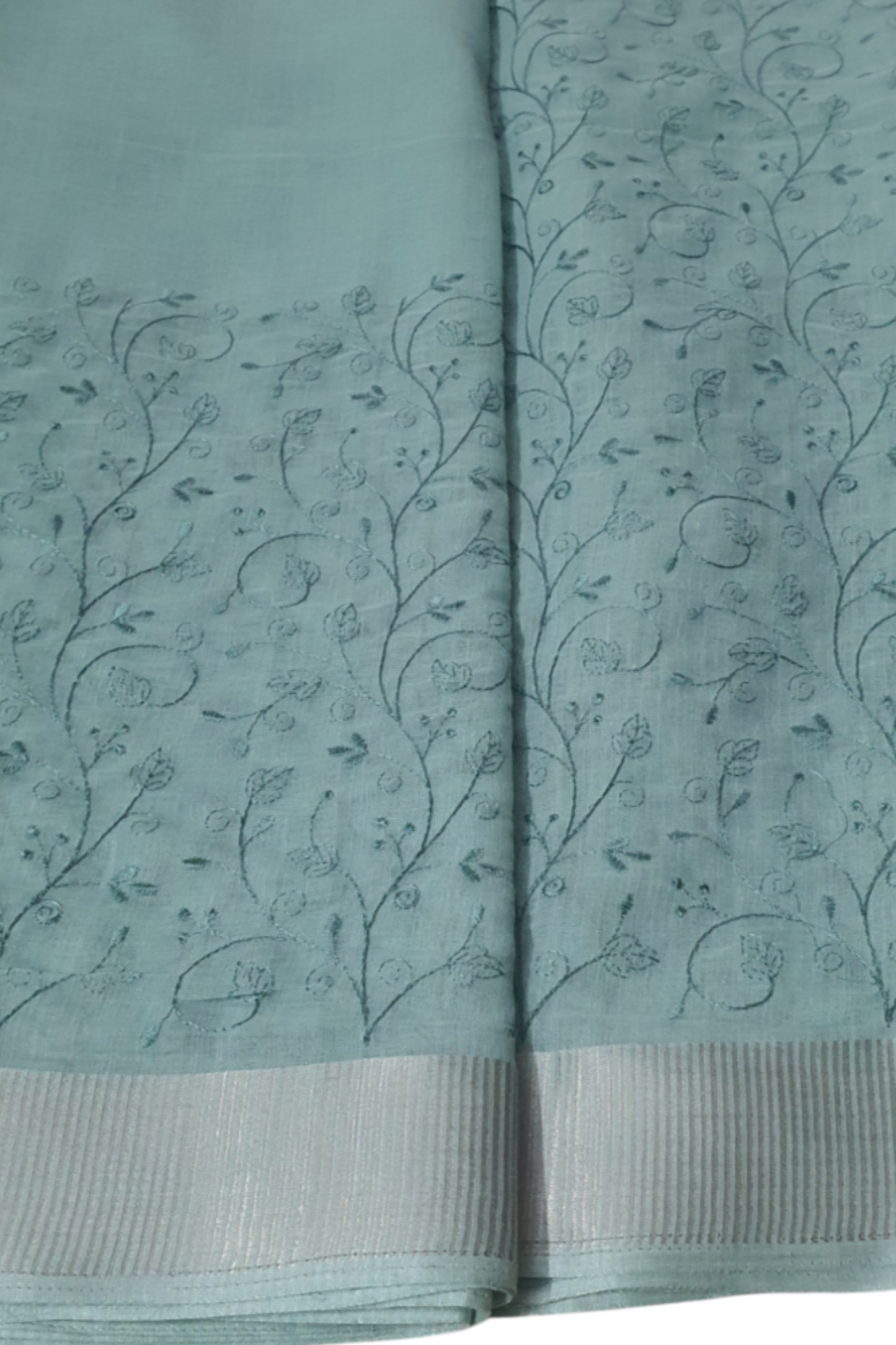 Greyish Green Sari Linen Saree