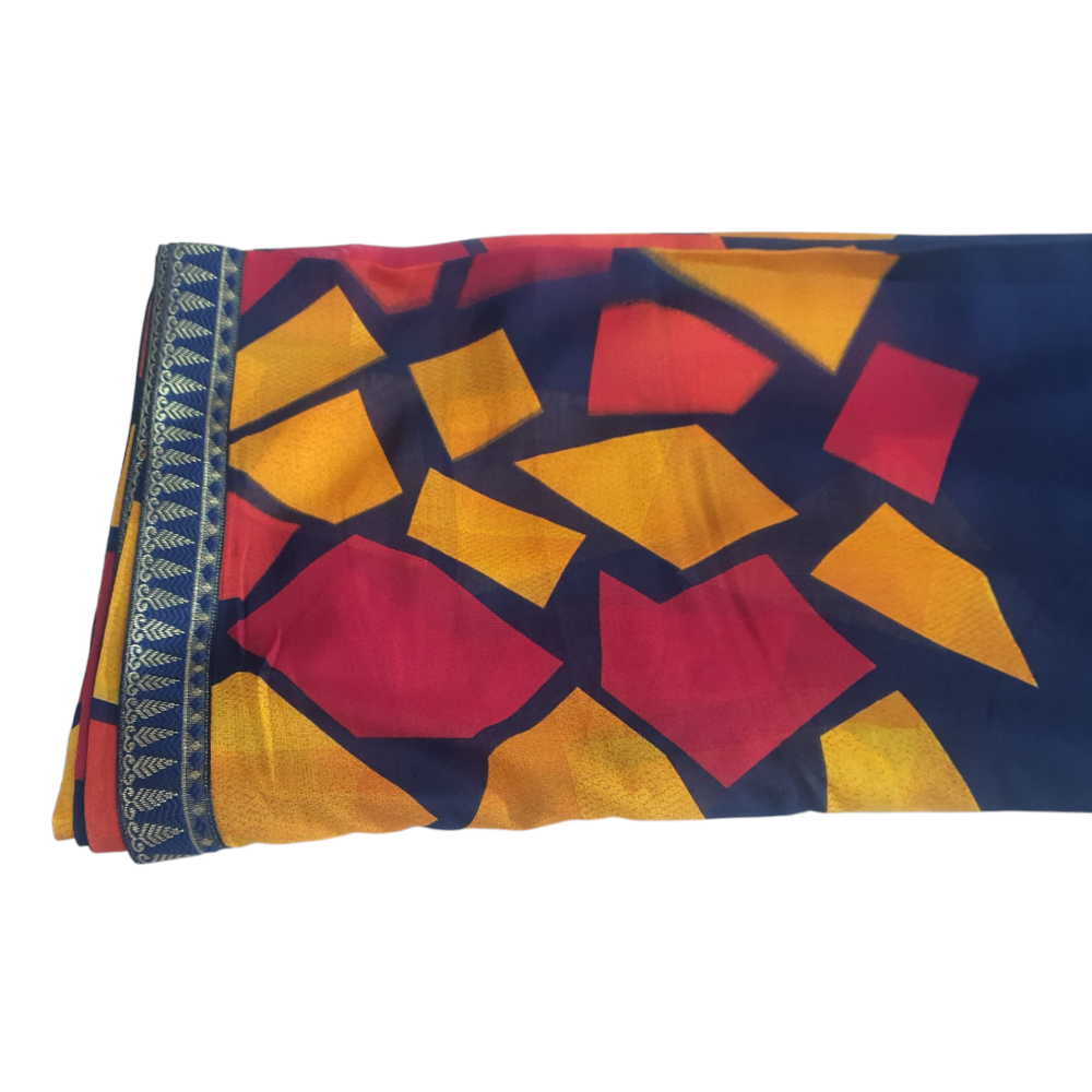 Navy Blue Sari Soft Saree Regular Use Sari