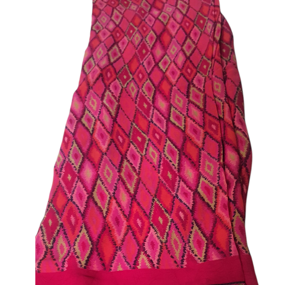 Soft Saree Printed Saree on soft material with brocade border. This saree is maintenance free. Daily wear easy to carry Brown saree sari