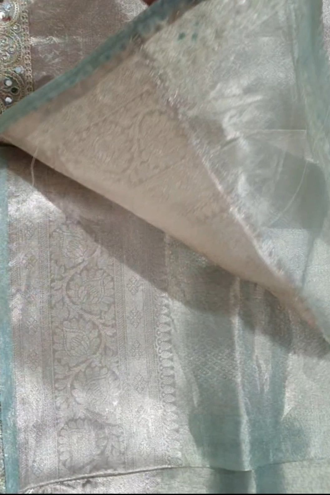 Pure Tissue Banarasi Light Mint Green saree