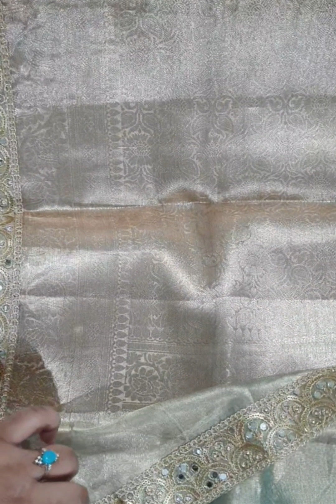 Pure Tissue Banarasi Light Mint Green saree