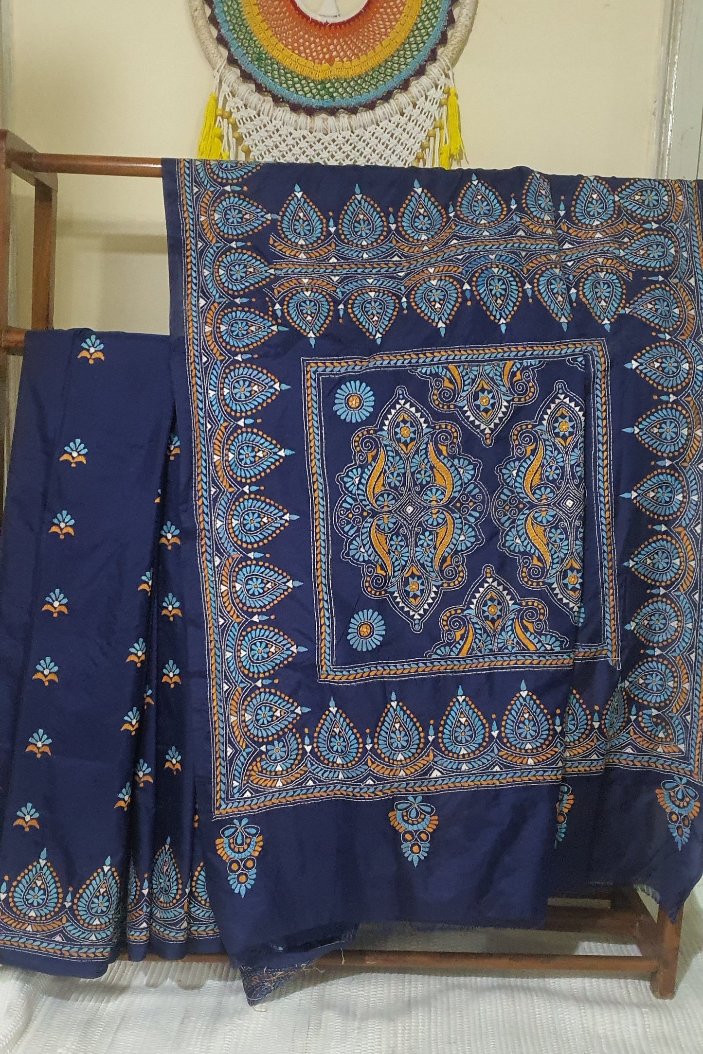 Blue Kantha Silk