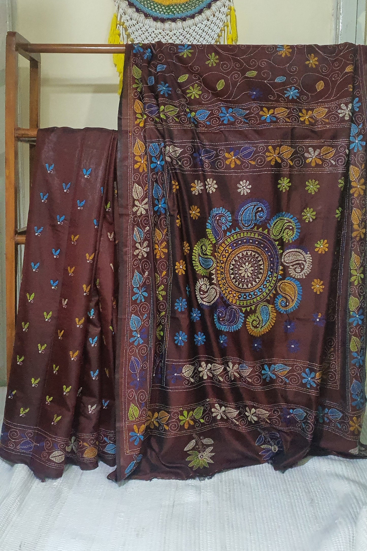 Maroon Kantha Silk