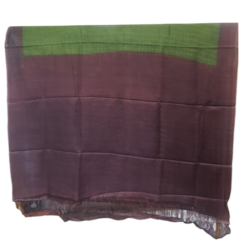 olive green saree brown sari bamboo silk party saree 