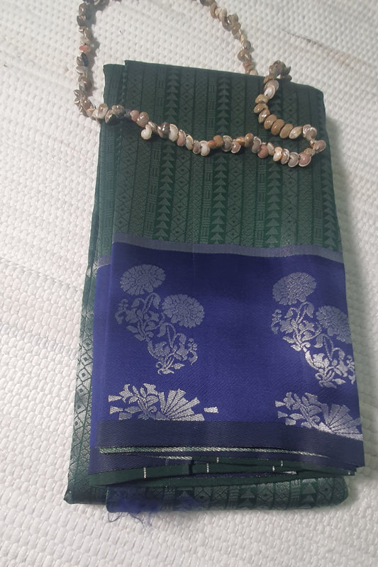 bottle green soft silk