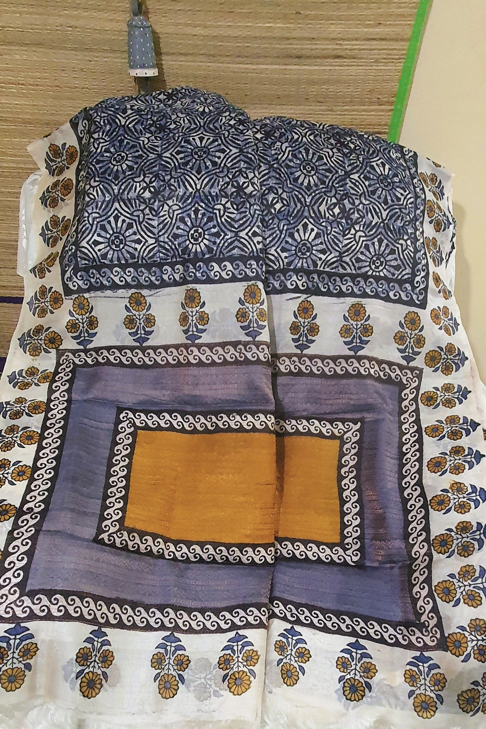 Navy Blue Fine Tussar Saree