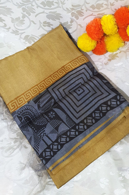 Mustard Tussar Silk 