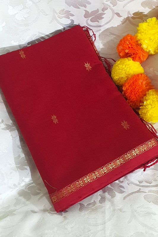 Red Cotton Silk Maheshwari