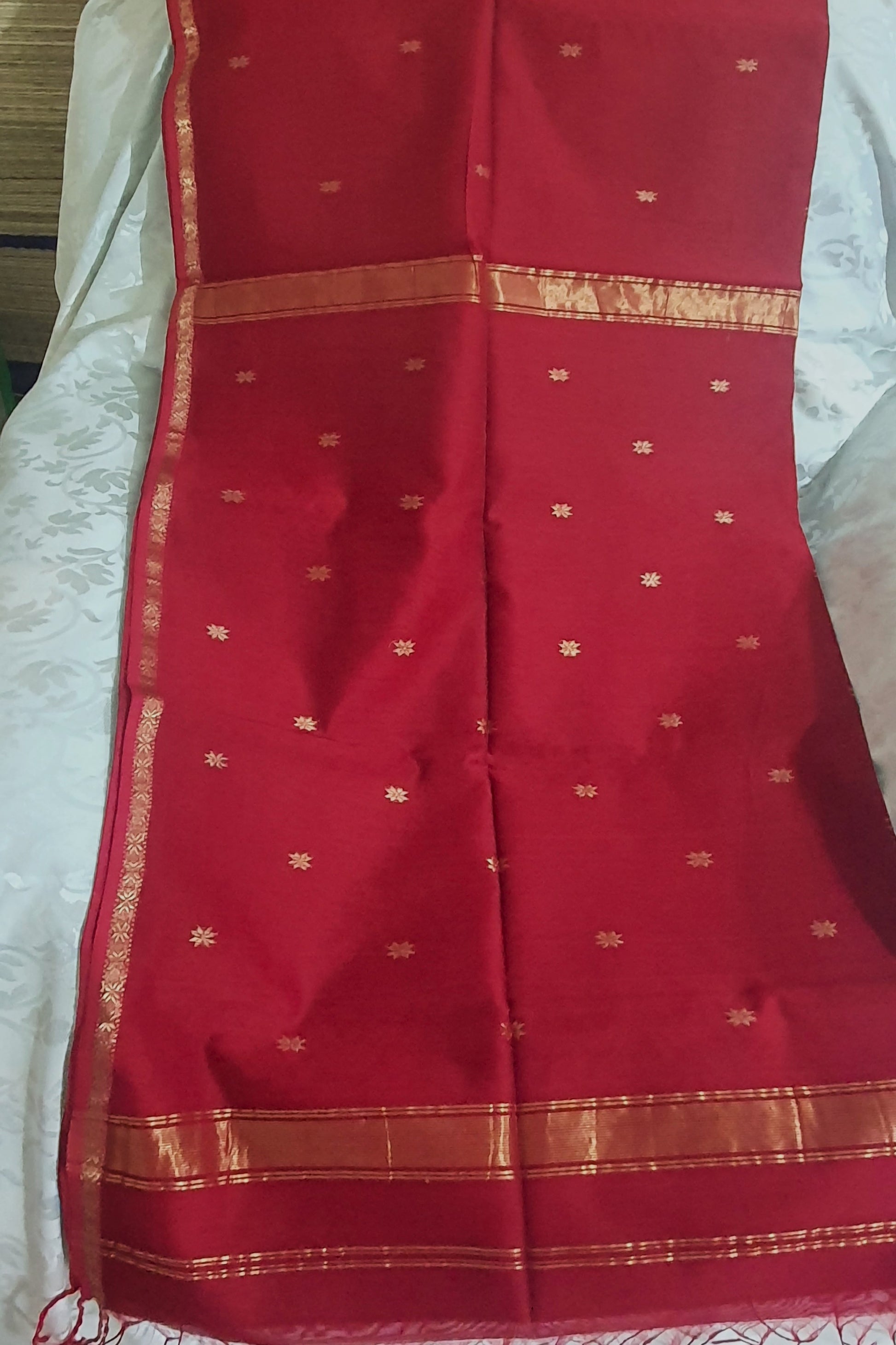 Red Cotton Silk Maheshwari