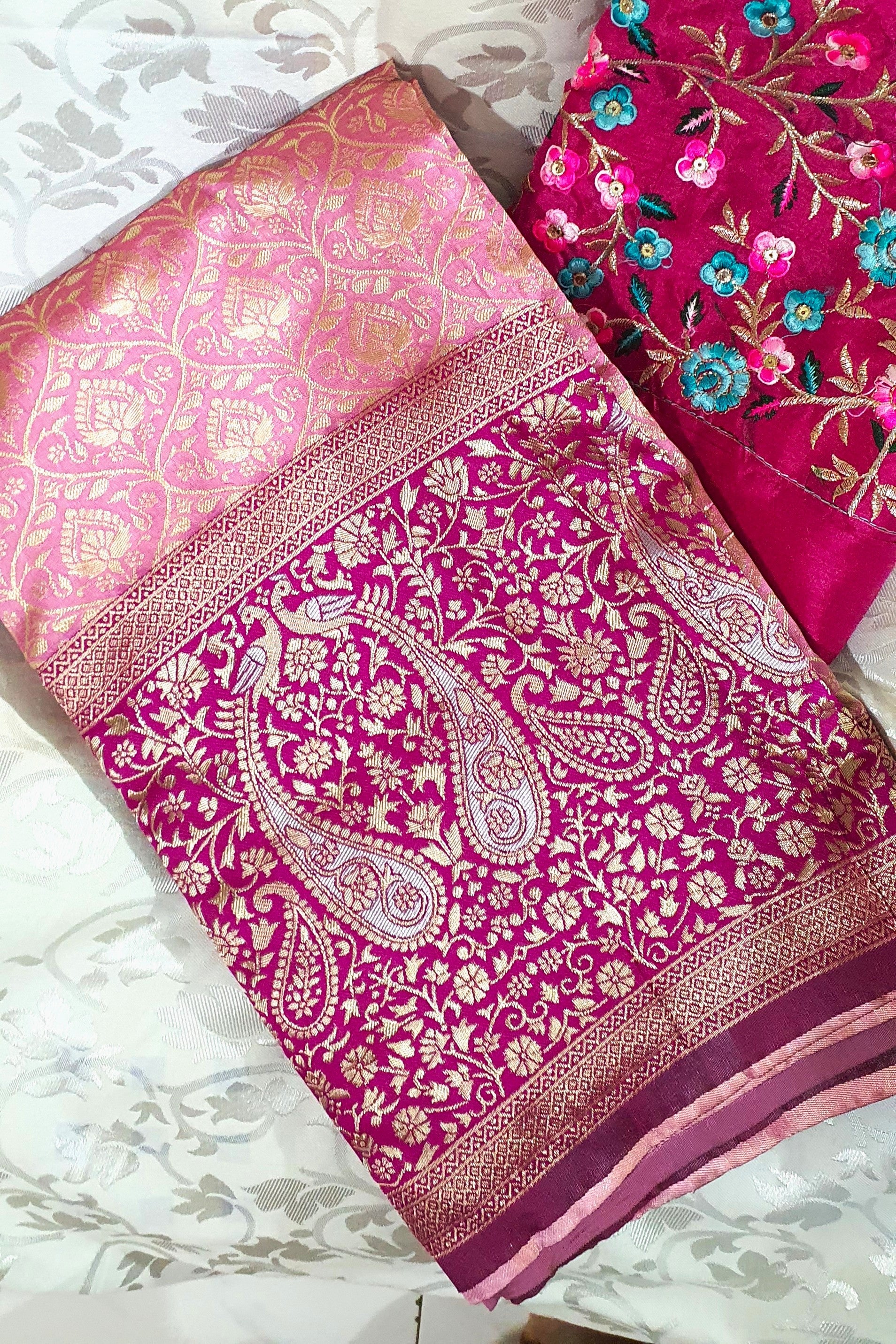 Pink Banarasi Saree
