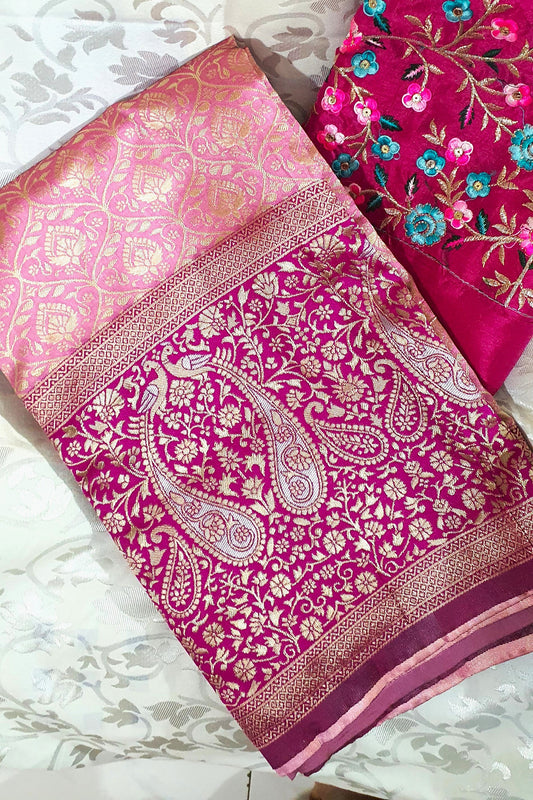 Pink Banarasi Saree