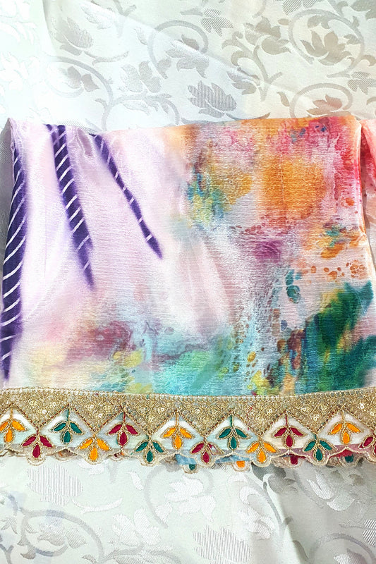 Multicolor vibrant blended silk