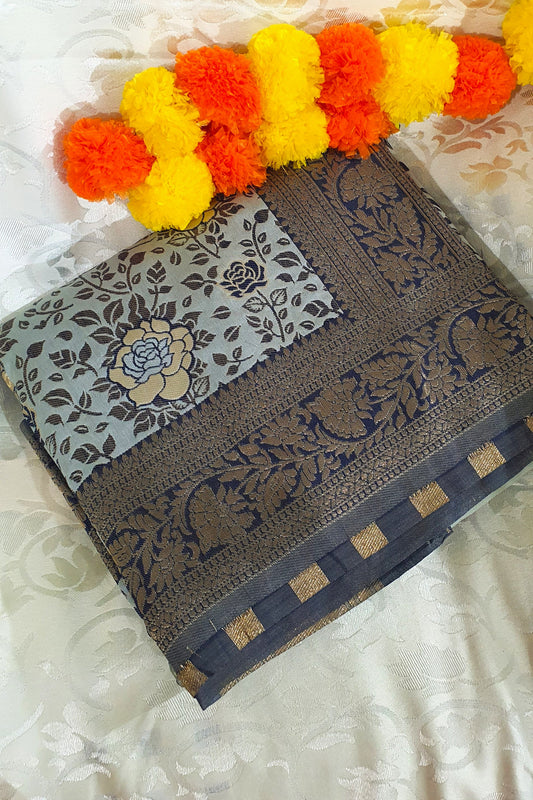 Sky Blue Blended South Silk