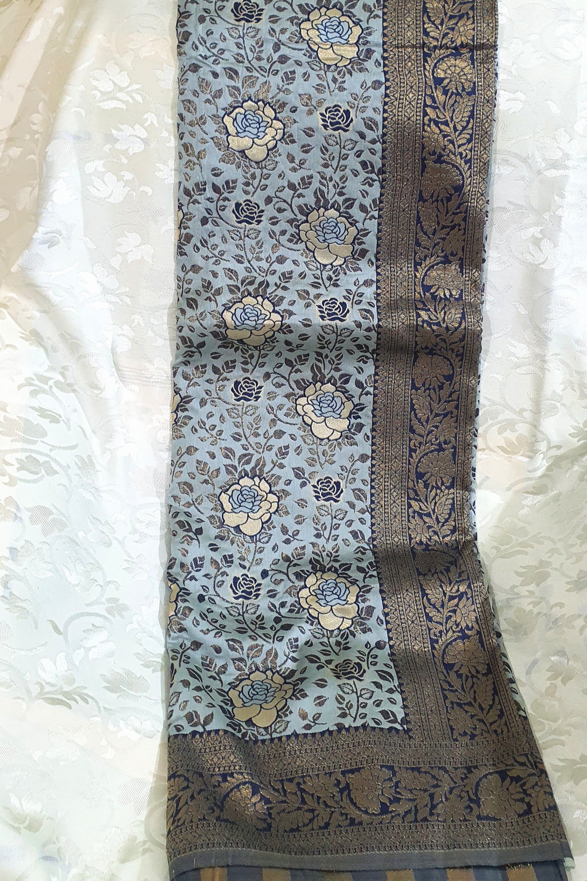 Sky Blue Blended South Silk
