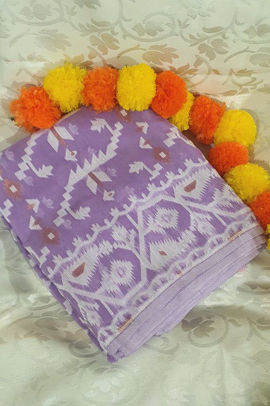 Purple Jamdani Cotton Saree