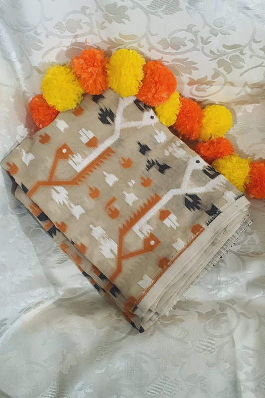 Beige jamdani cotton