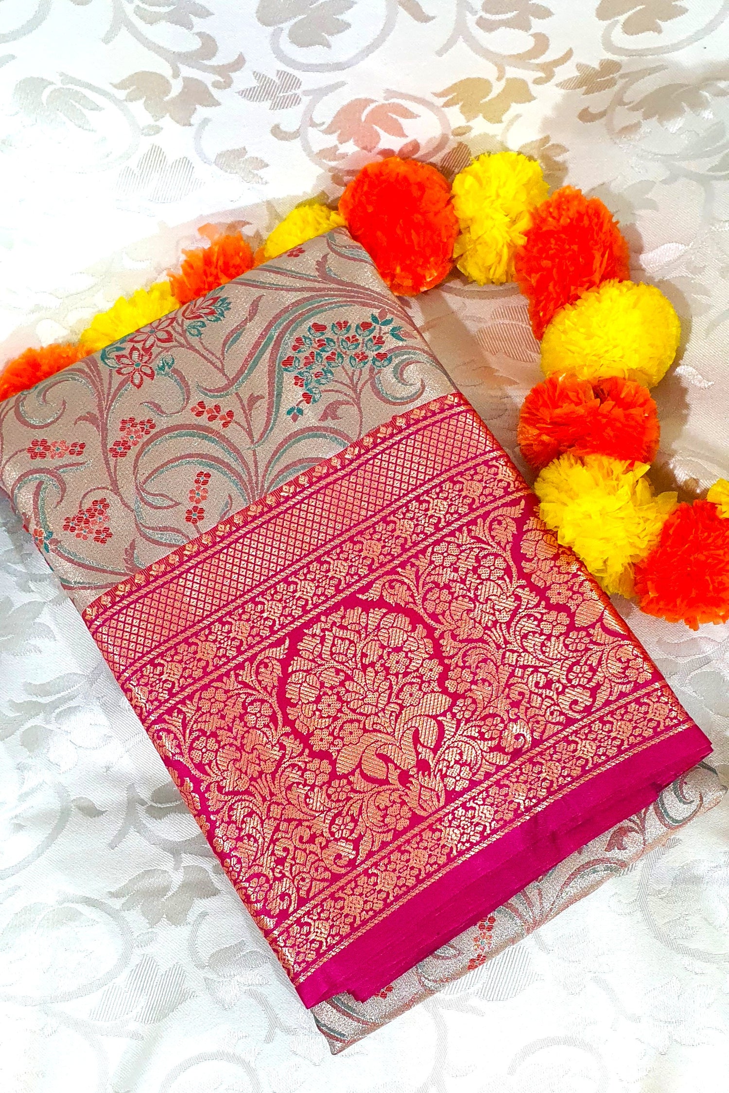 Steel Grey Saree Pure Silk Saree Kanjivaram Wedding occasion party function