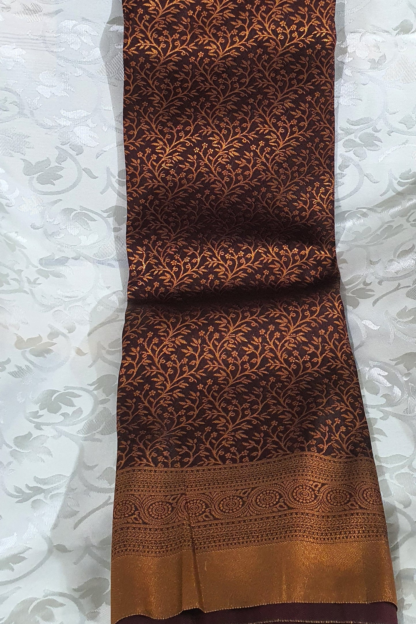 Coffee Kanjivaram Silk Saree