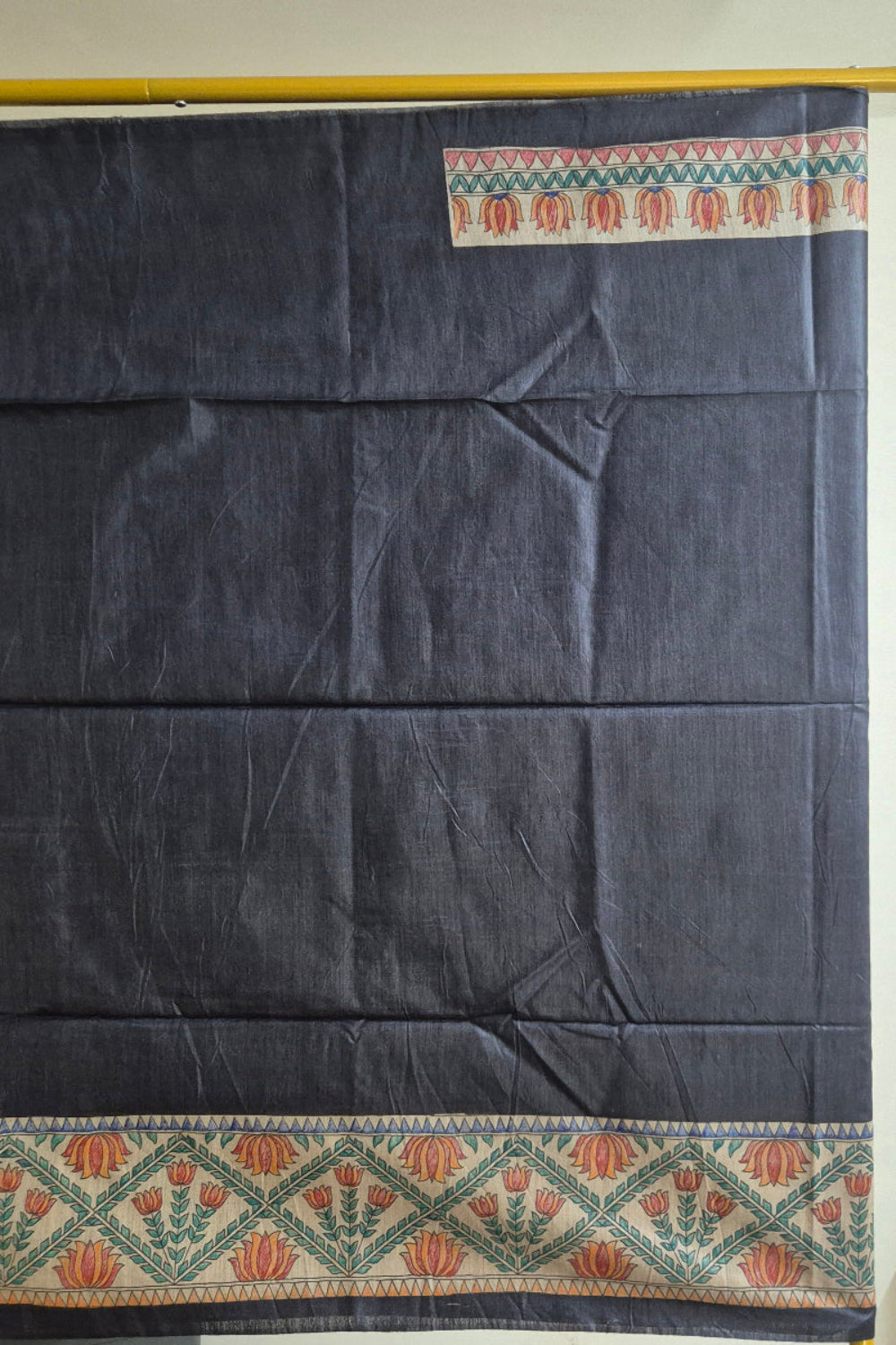 Black Pure Handloom Tussar Silk Saree