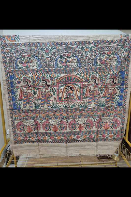 Natural Pure Handloom Tussar Silk Saree