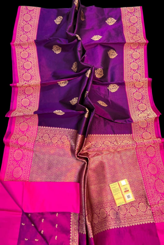 Dark Violet Pure Katan Banarasi