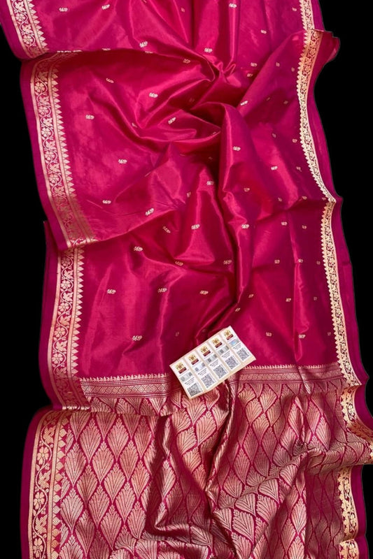 MaroonRed Pure Banarasi Silk