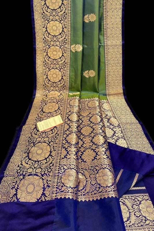 Green Pure Katan Banarasi