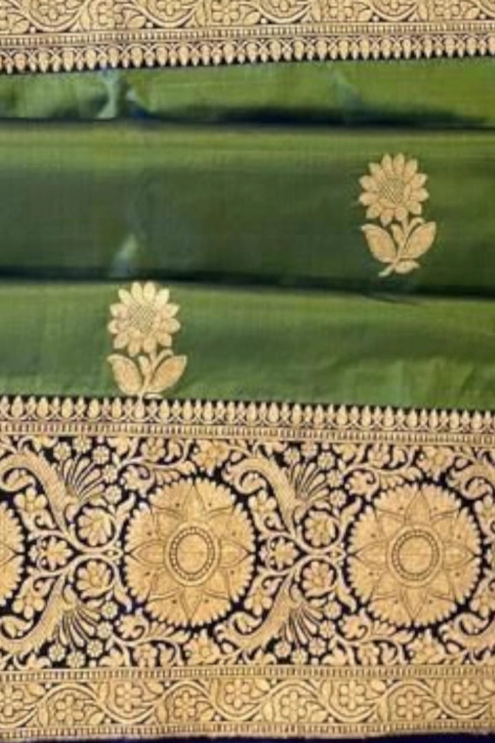 Green Pure Katan Banarasi