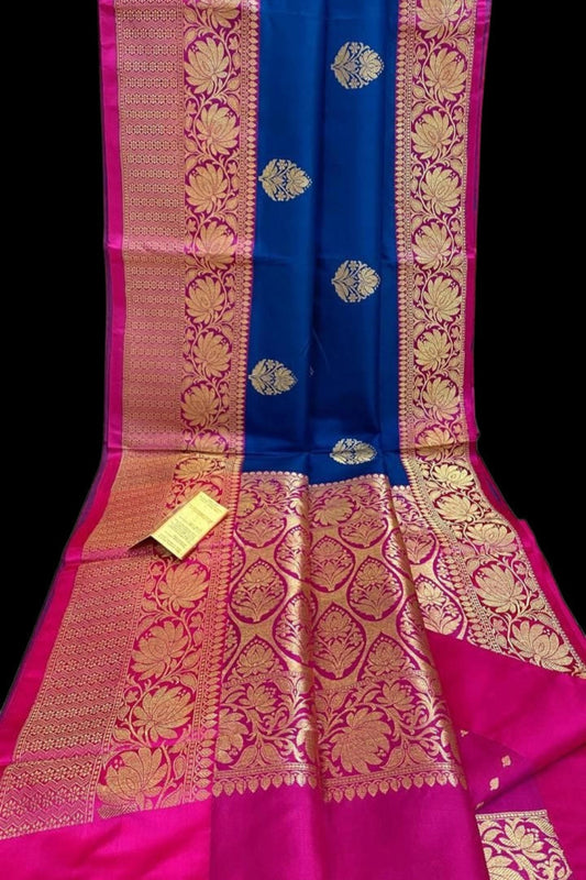 Royal Blue Katan Banarasi