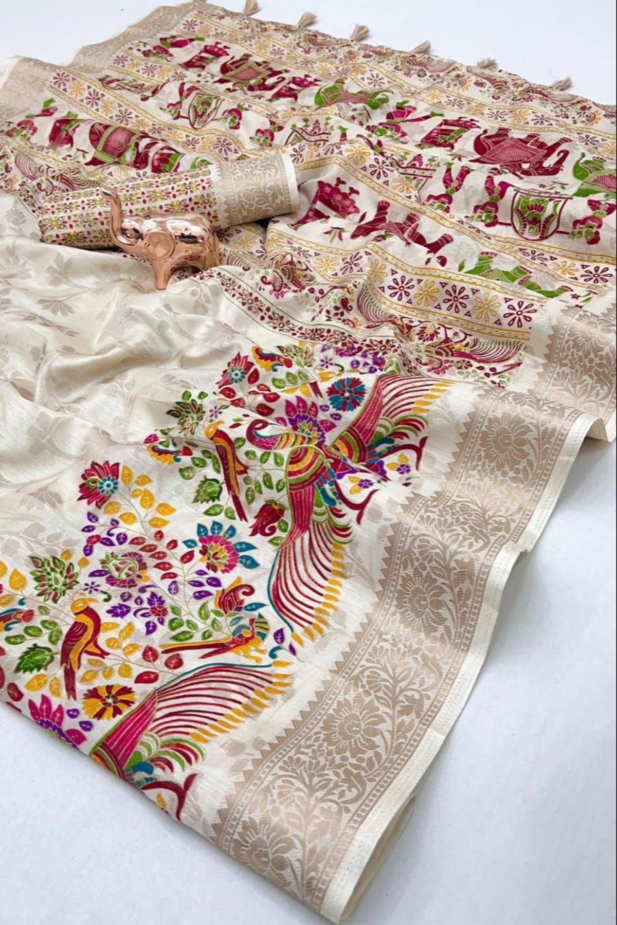 White Soft Silk Saree
