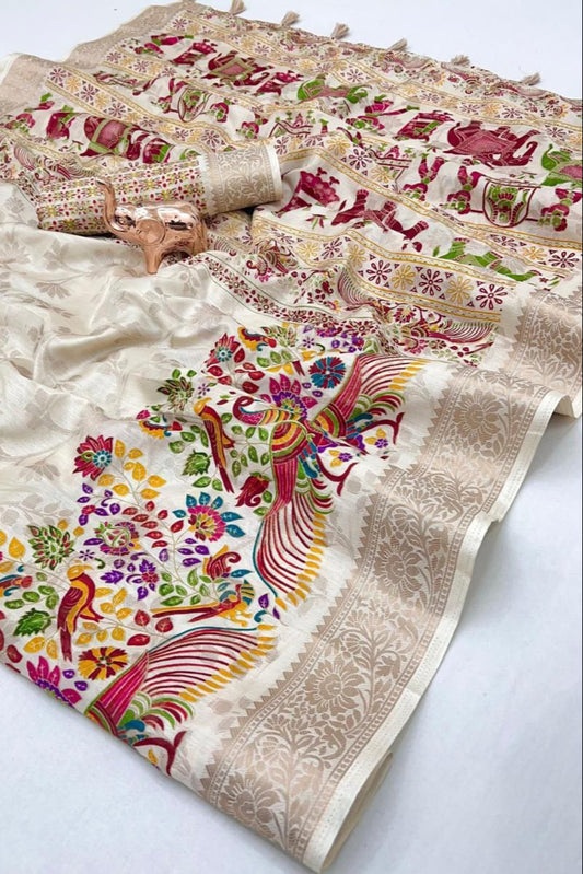 White Soft Silk Saree