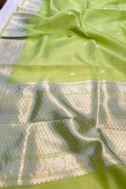 Light Green Kora Organza