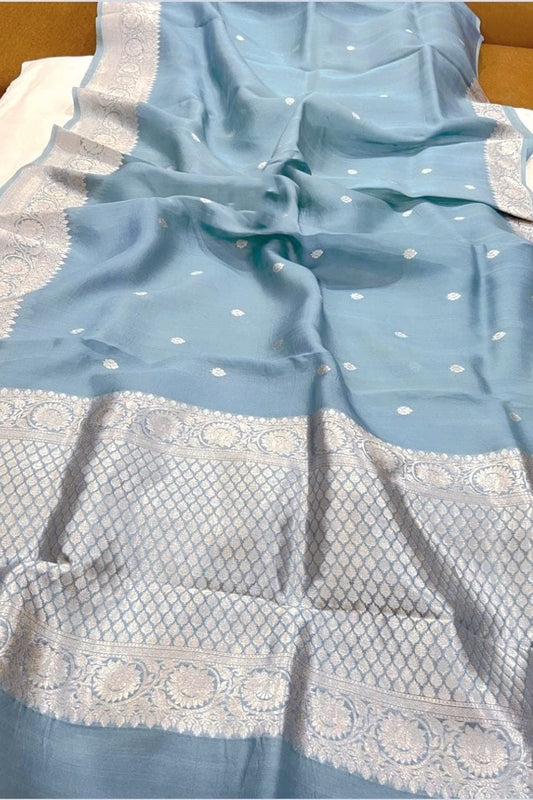Light Blue Kora Organza