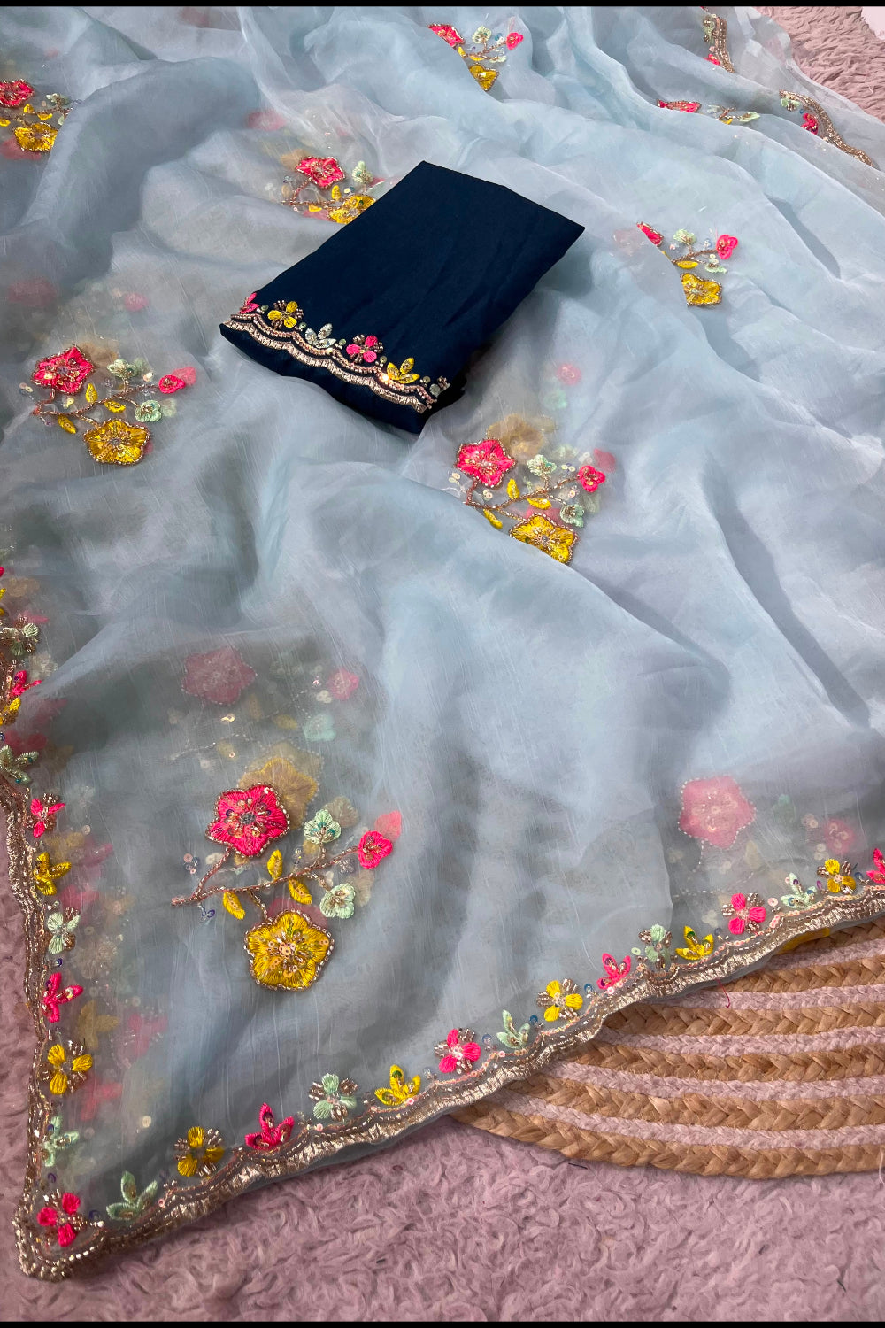 Sky Blue Festive Saree