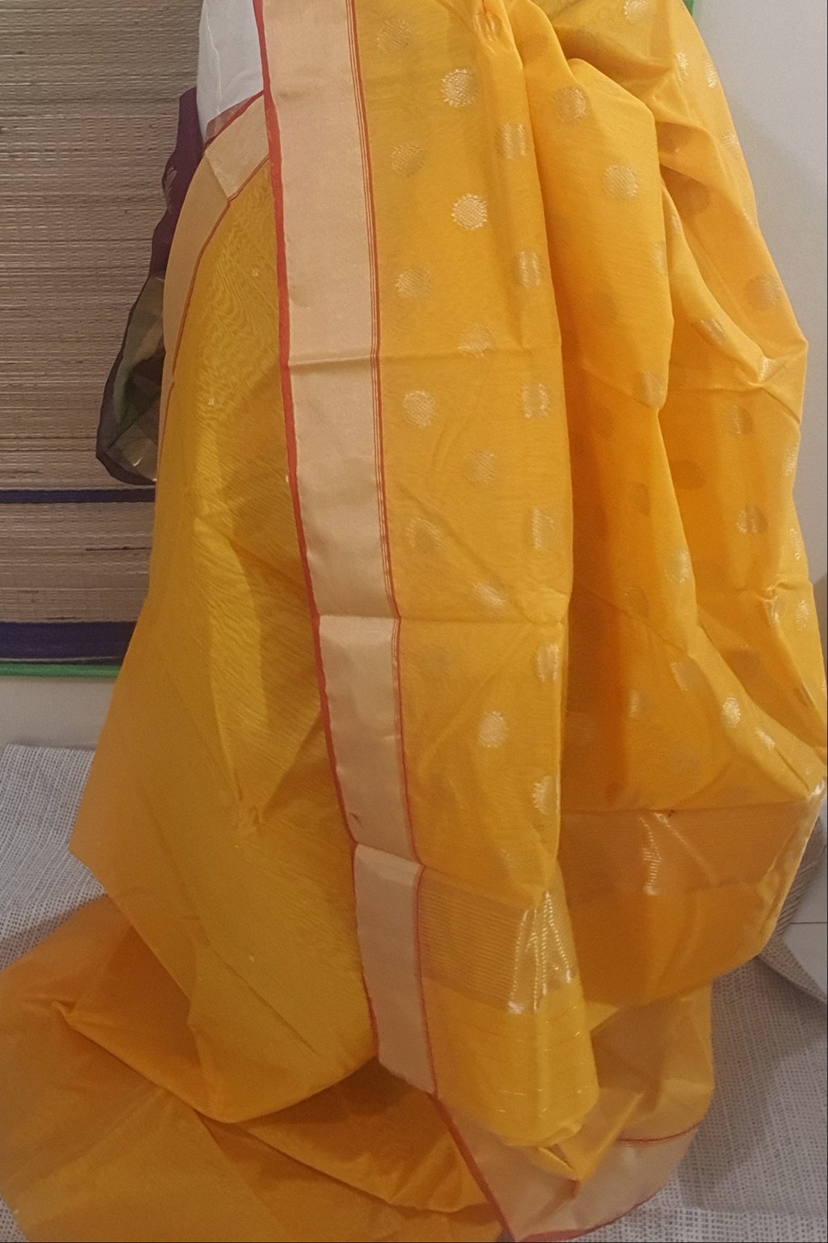 Haldi Yellow pure handloom chanderi