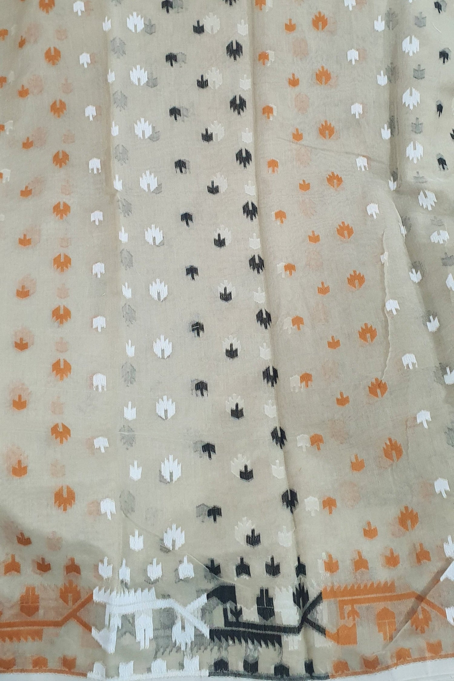 Beige jamdani cotton
