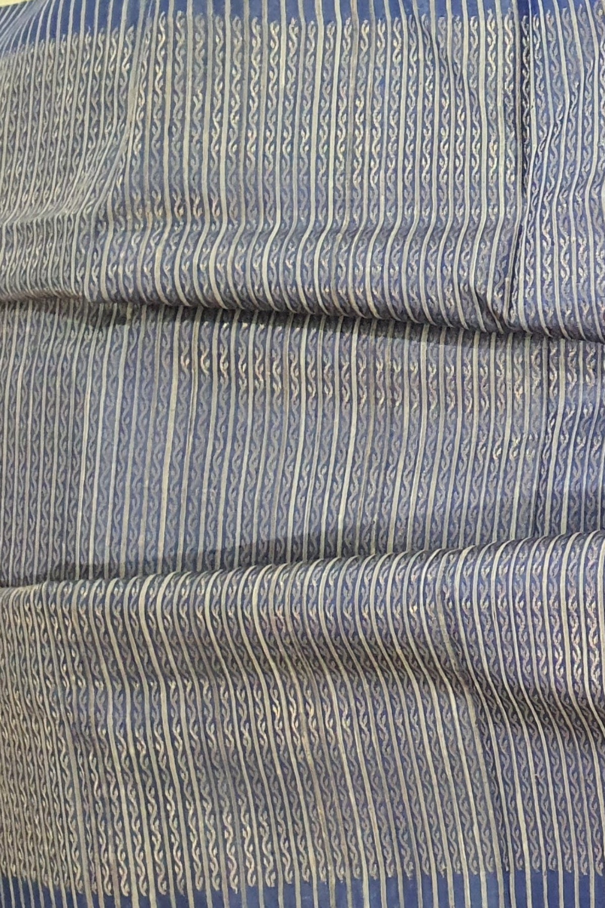Blue Pure Hand weaved Kosa Silk