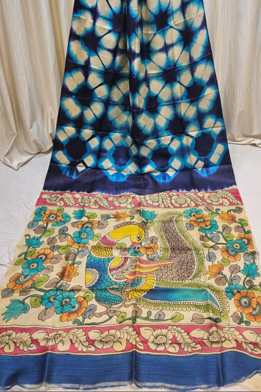 Fusion_shibori_kalamkari_saree