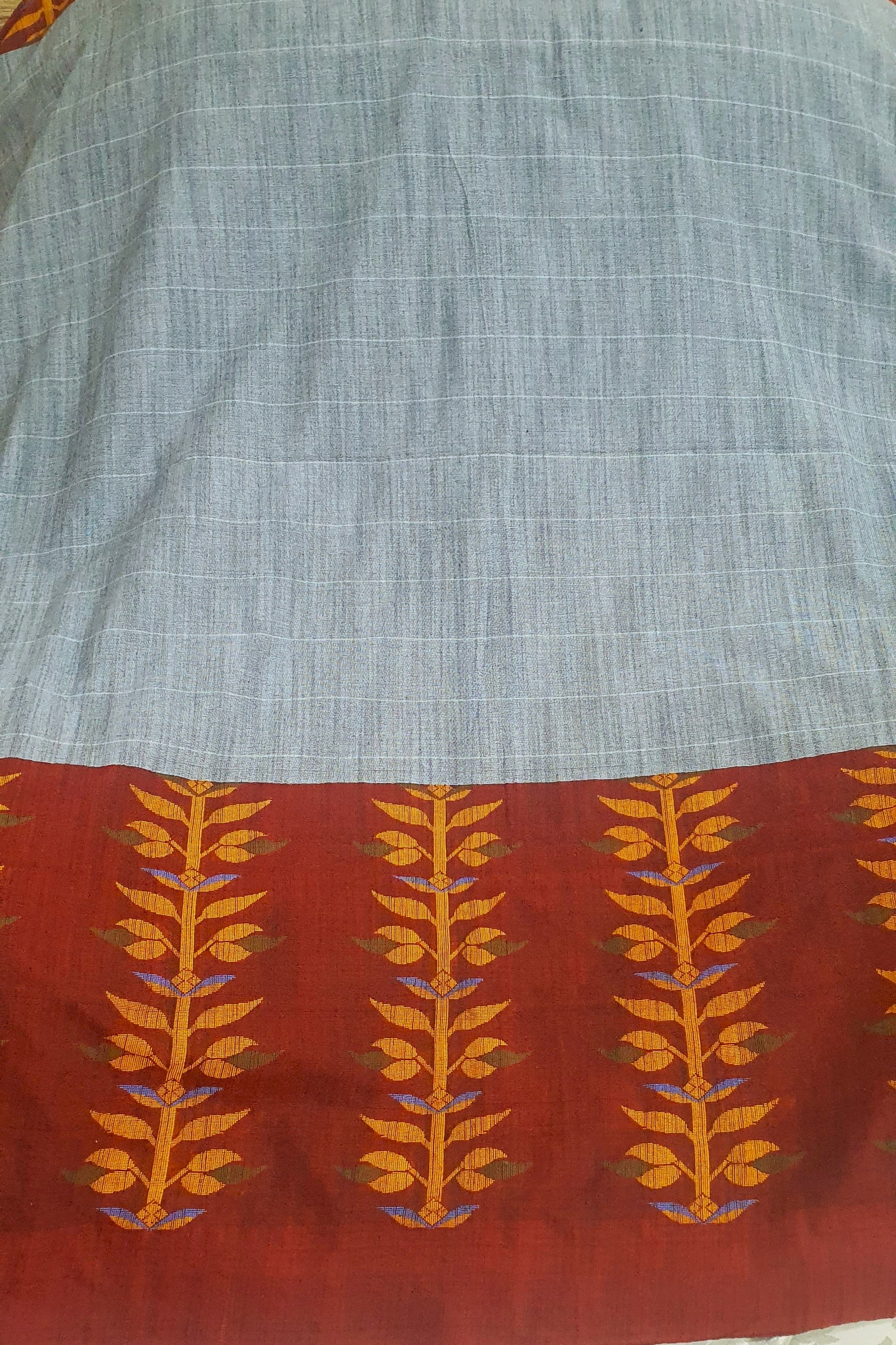 Gray Pure Handloom  cotton