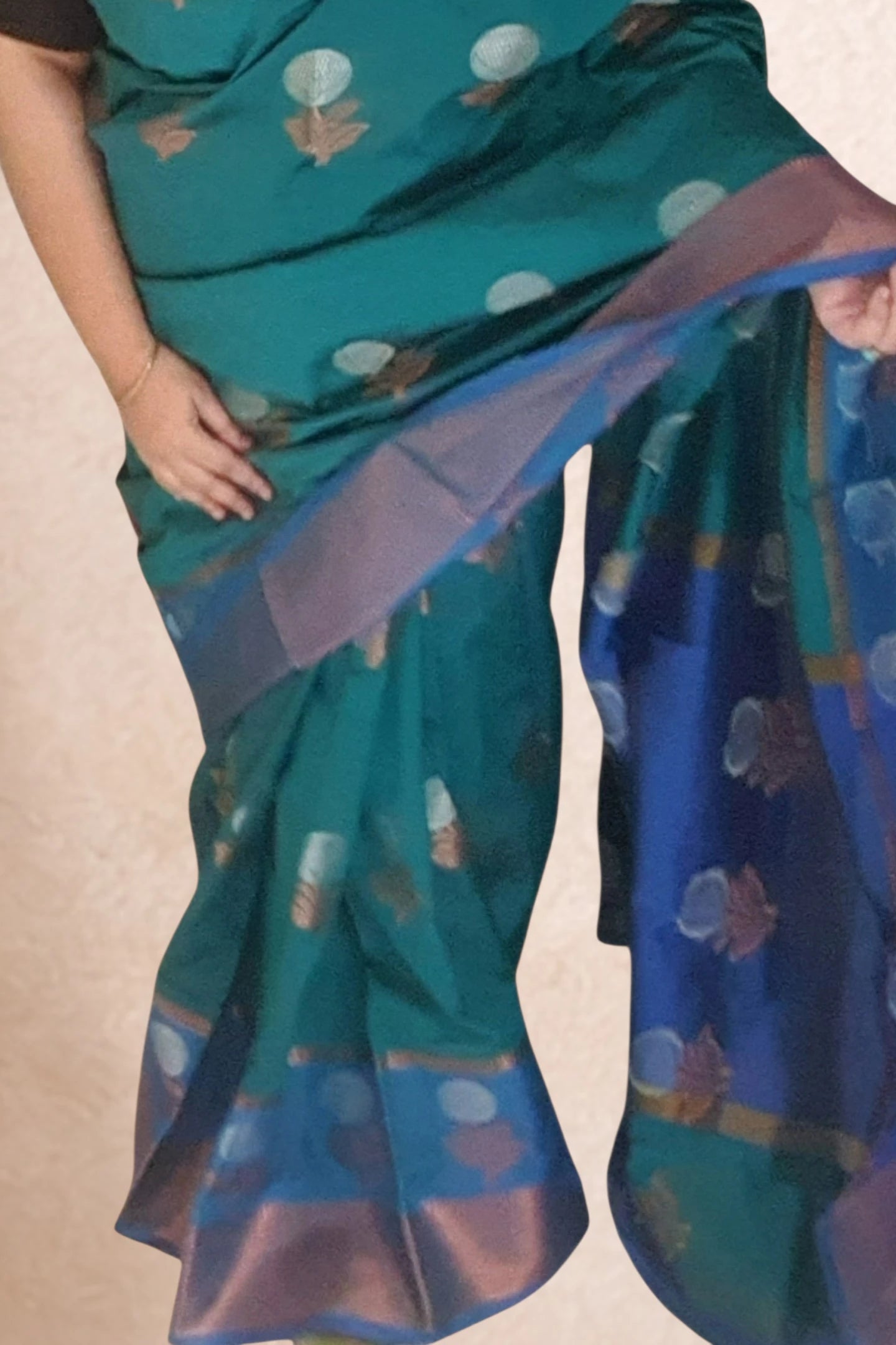 green blue soft silk saree