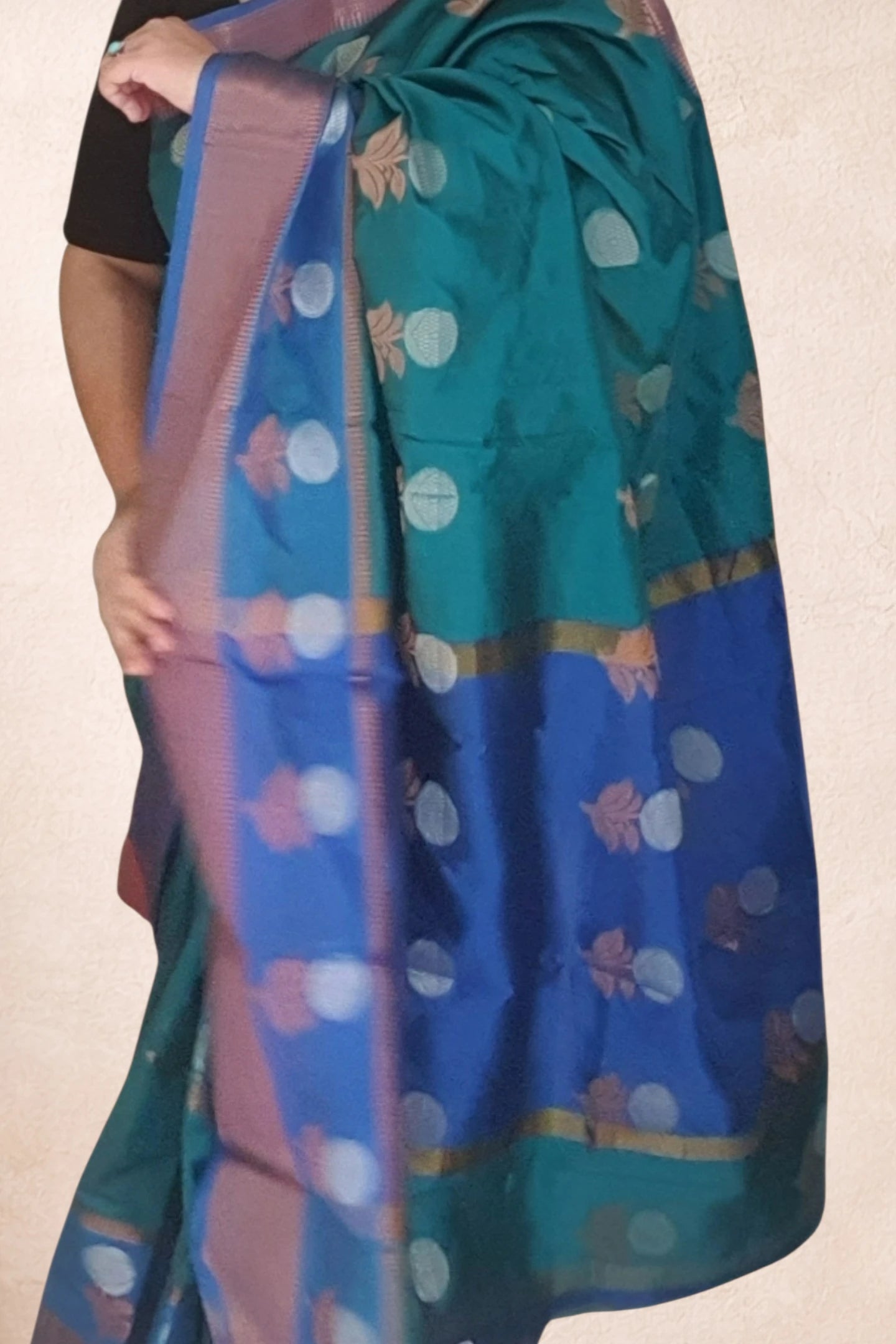Green blue soft saree