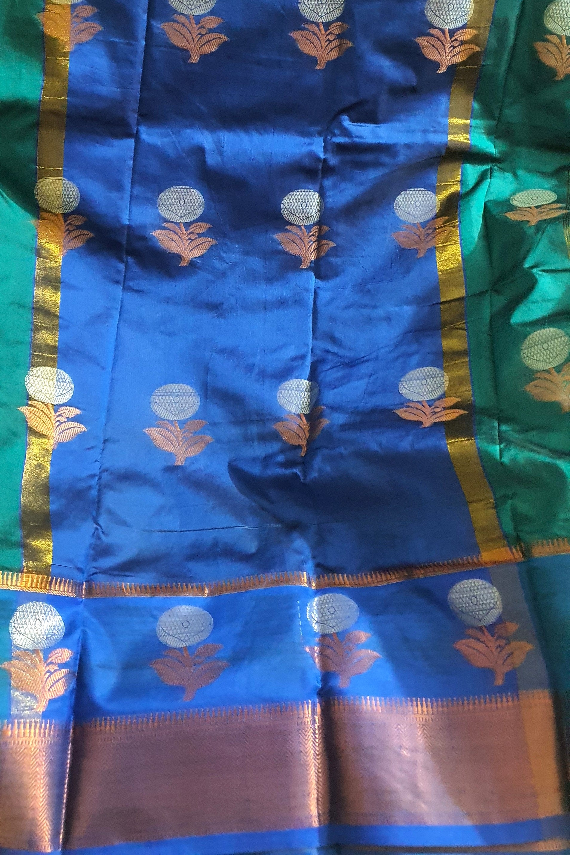 Green Blue Silk saree