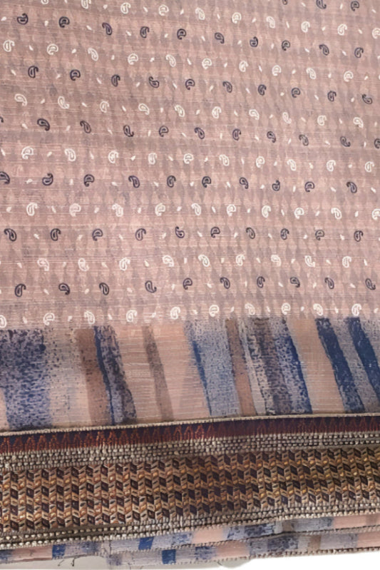 Light Peach Sari Soft Saree