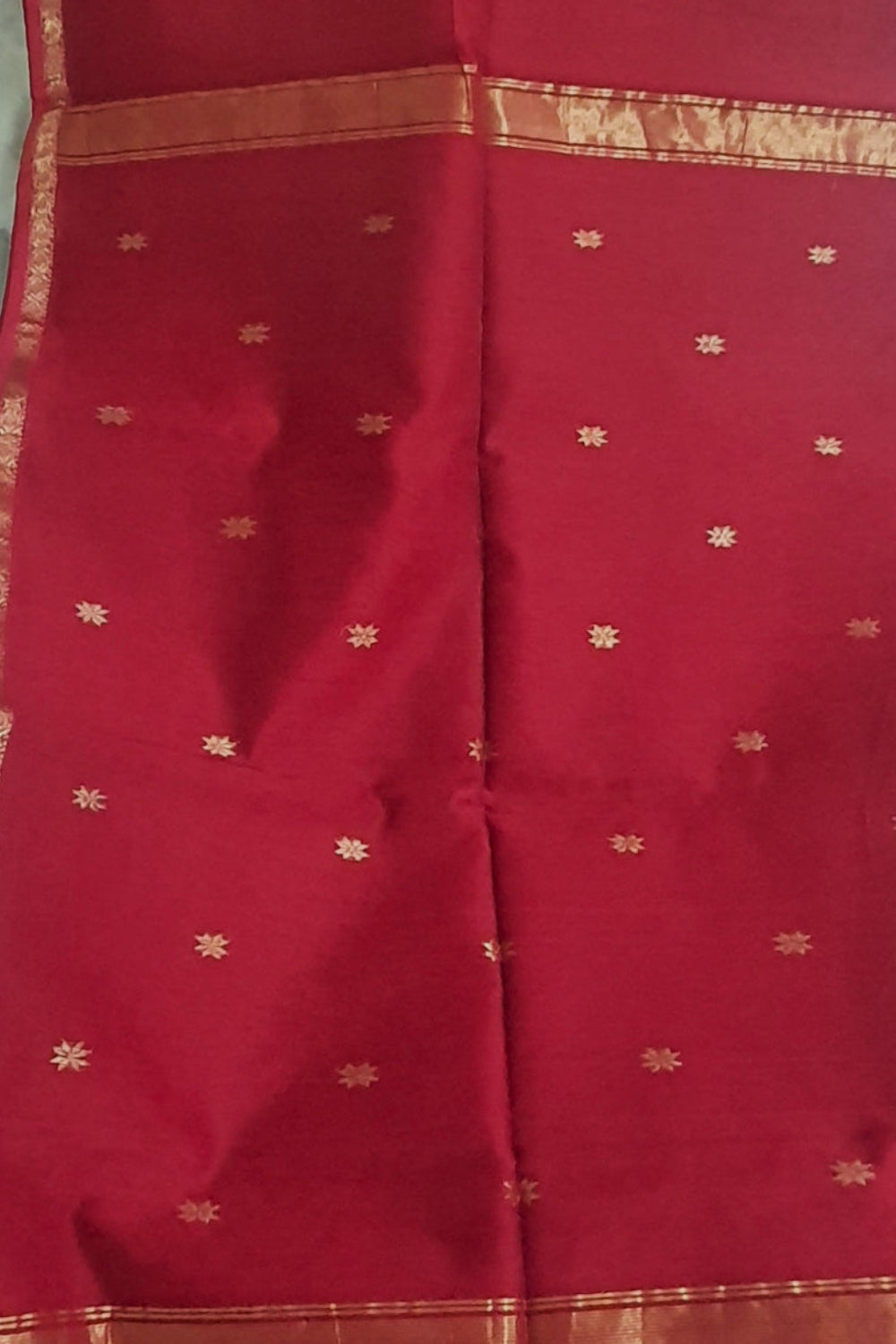 Red Cotton Silk Maheshwari
