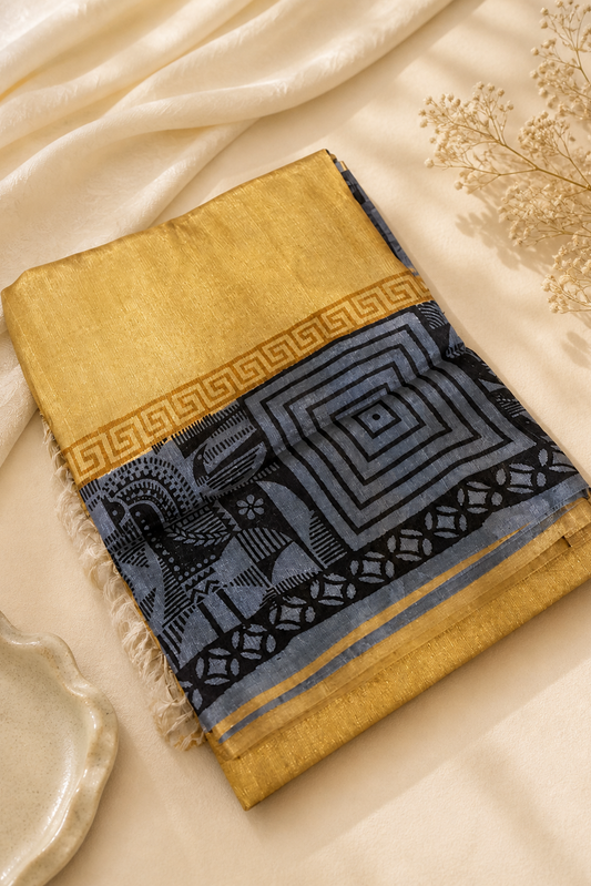 Mustard Tussar Silk
