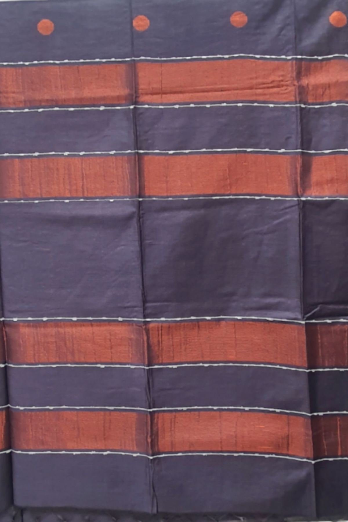 Kota Silk Navy Blue color with copper zari buta wedding function party 