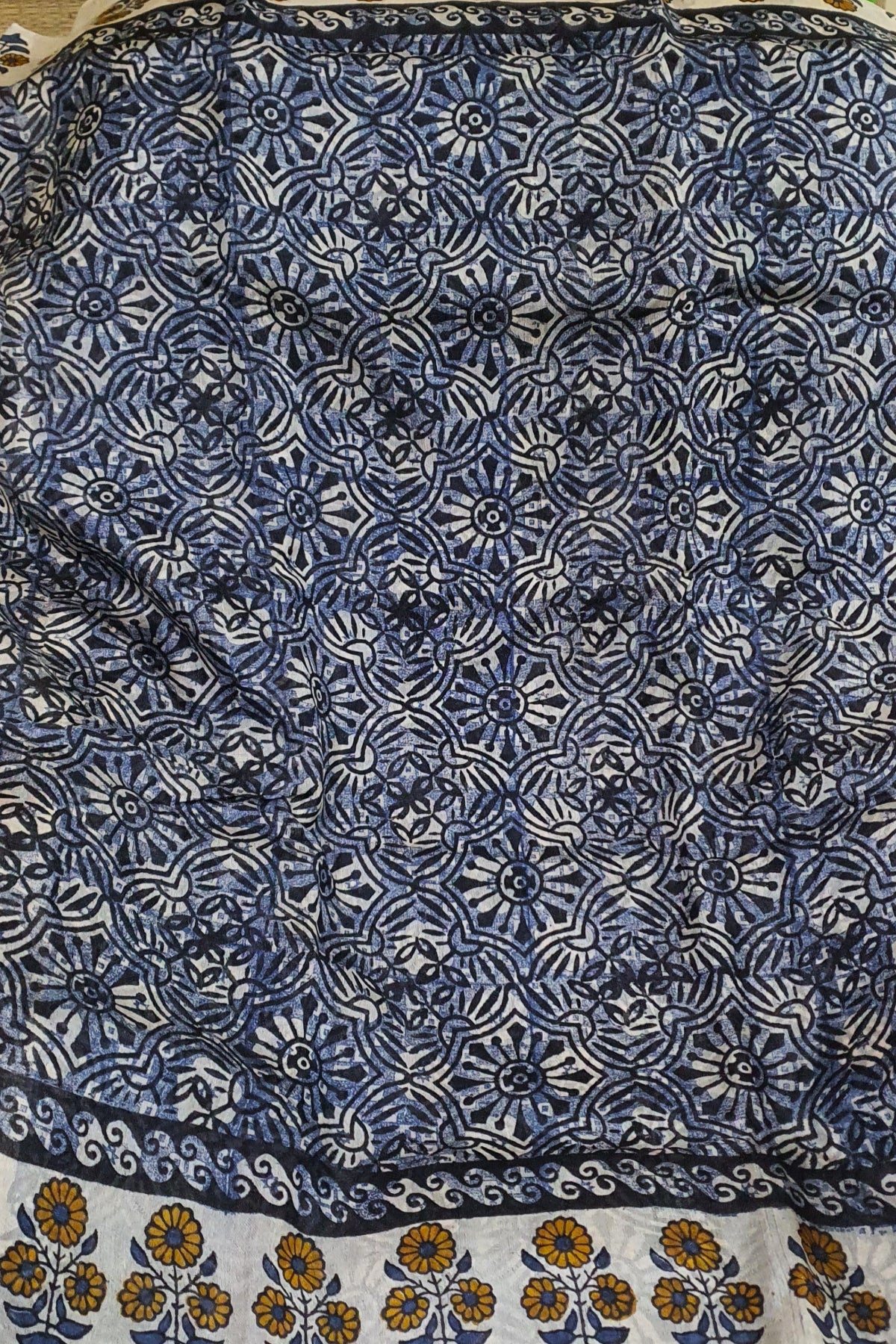 Navy Blue Fine Tussar Saree